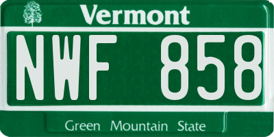 VT license plate NWF858