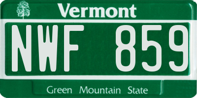 VT license plate NWF859
