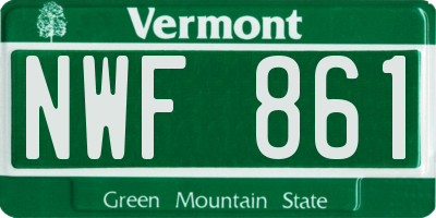 VT license plate NWF861