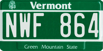 VT license plate NWF864
