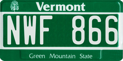 VT license plate NWF866