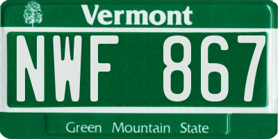 VT license plate NWF867