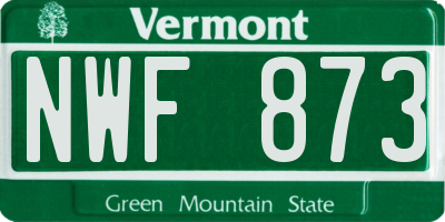 VT license plate NWF873