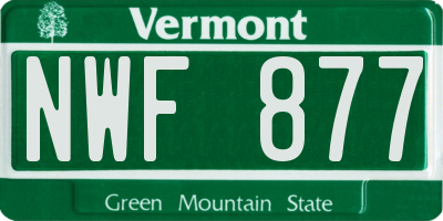 VT license plate NWF877