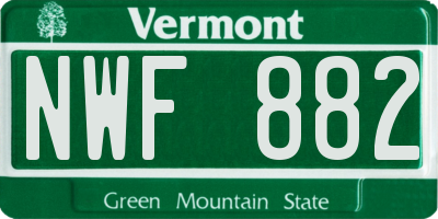 VT license plate NWF882
