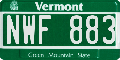 VT license plate NWF883