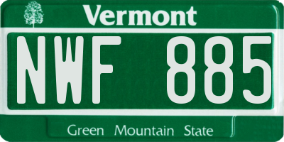 VT license plate NWF885
