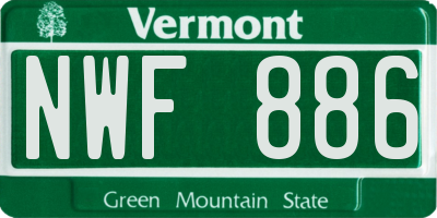 VT license plate NWF886