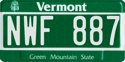 VT license plate NWF887