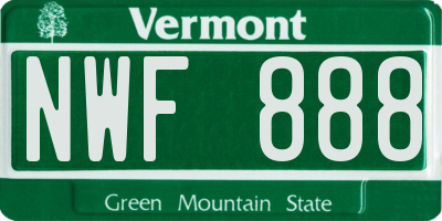 VT license plate NWF888