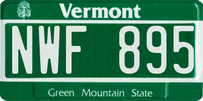VT license plate NWF895