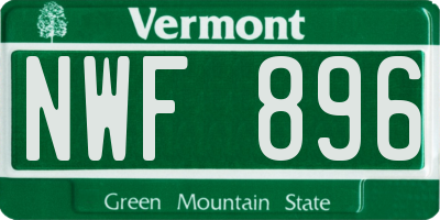 VT license plate NWF896