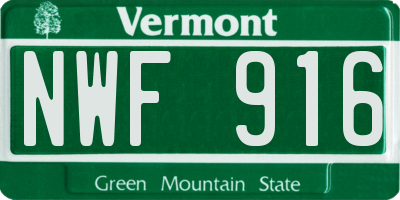 VT license plate NWF916