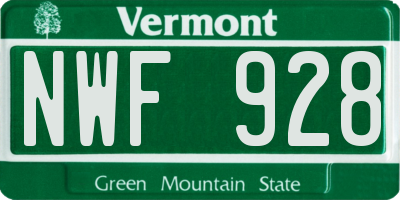 VT license plate NWF928