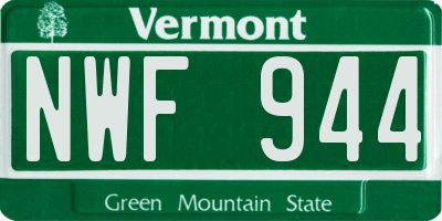 VT license plate NWF944