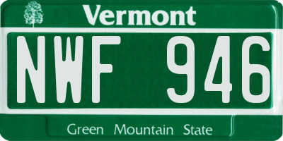 VT license plate NWF946