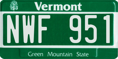 VT license plate NWF951