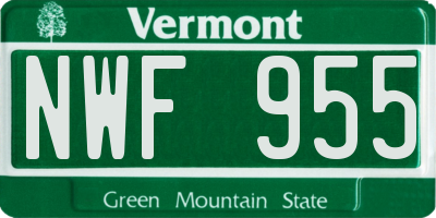 VT license plate NWF955