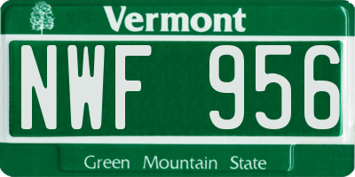 VT license plate NWF956