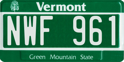VT license plate NWF961