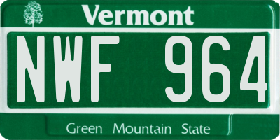 VT license plate NWF964