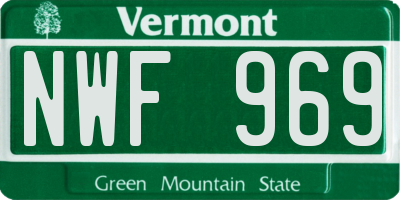 VT license plate NWF969