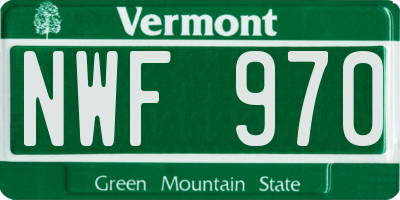 VT license plate NWF970