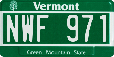 VT license plate NWF971