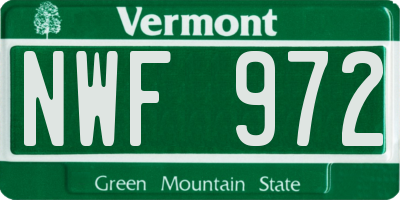 VT license plate NWF972