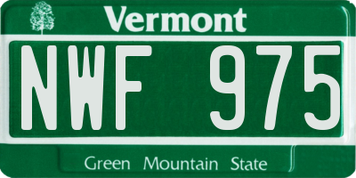 VT license plate NWF975