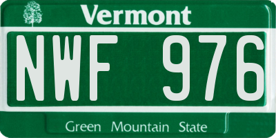 VT license plate NWF976