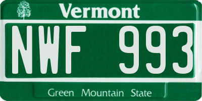VT license plate NWF993