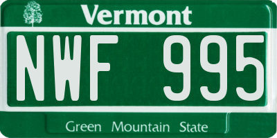VT license plate NWF995