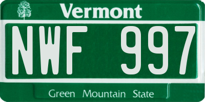 VT license plate NWF997