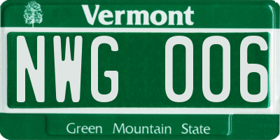 VT license plate NWG006