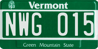 VT license plate NWG015