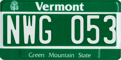 VT license plate NWG053