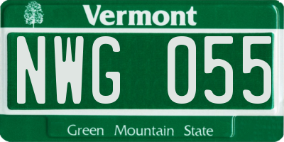 VT license plate NWG055