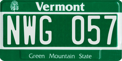 VT license plate NWG057