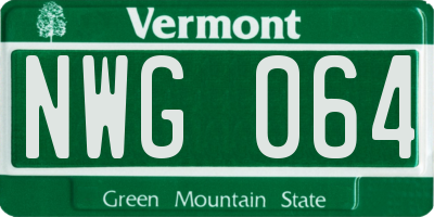 VT license plate NWG064