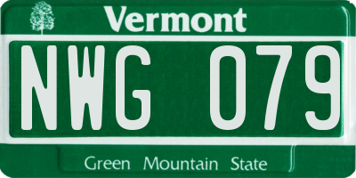 VT license plate NWG079