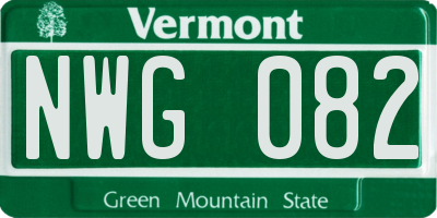 VT license plate NWG082