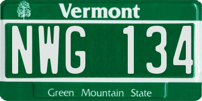 VT license plate NWG134