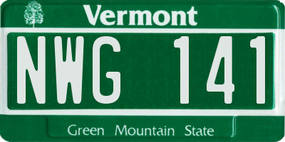 VT license plate NWG141