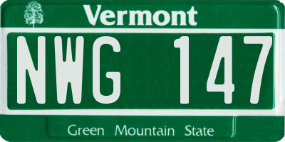 VT license plate NWG147