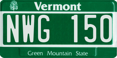 VT license plate NWG150
