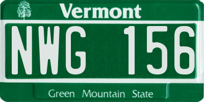 VT license plate NWG156