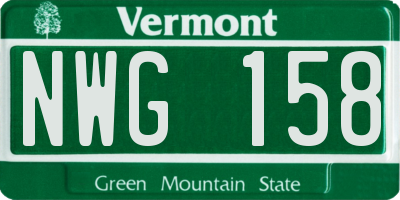 VT license plate NWG158