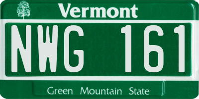 VT license plate NWG161