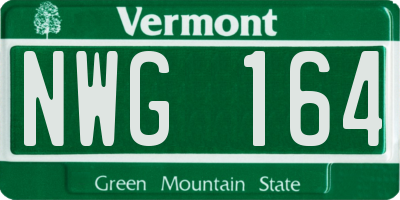 VT license plate NWG164